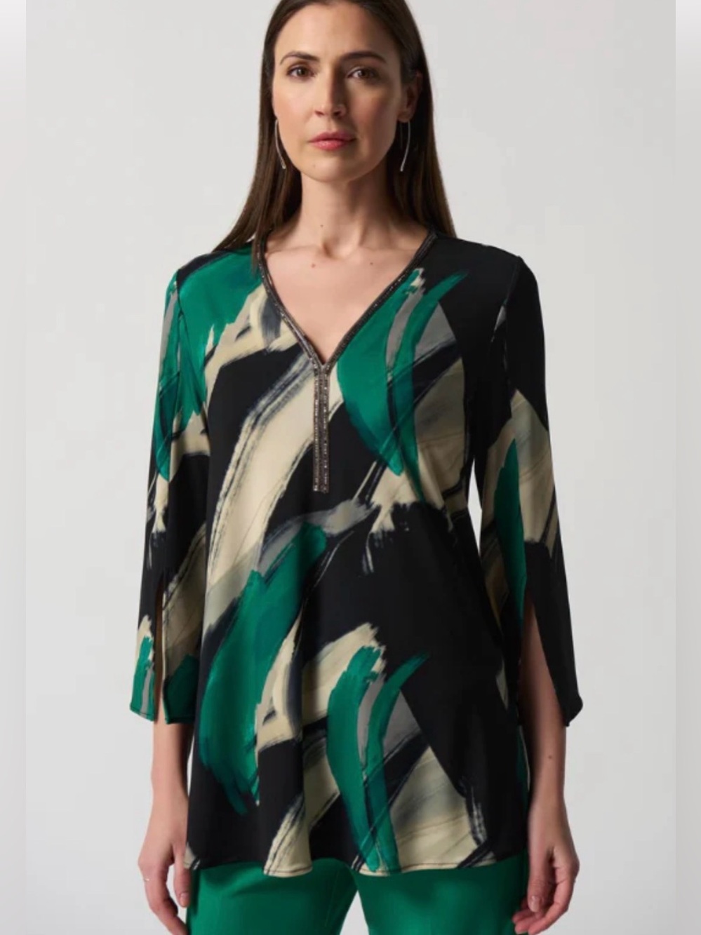 Joseph Ribkoff Abstract Print Fit-and-flare Tunic